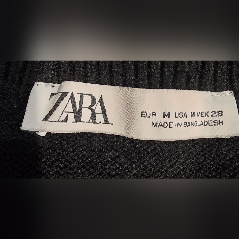 Zara Quarter Zip Striped Sweater Size Medium - Picture 3 of 5